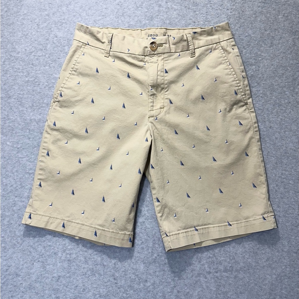 Izod Shorts Mens 30 Khaki With Sailboat Print  Advantage Performance